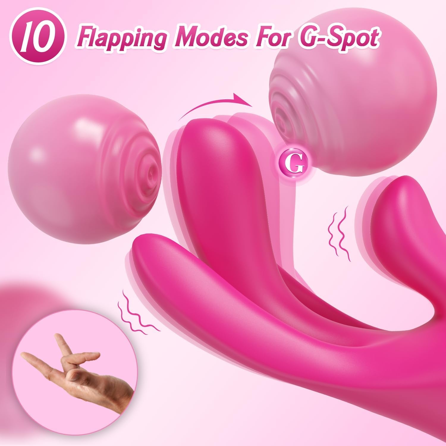 TriFlex 3-in-1 Finger Vibrator 10 Modes & Flapping G-Spot