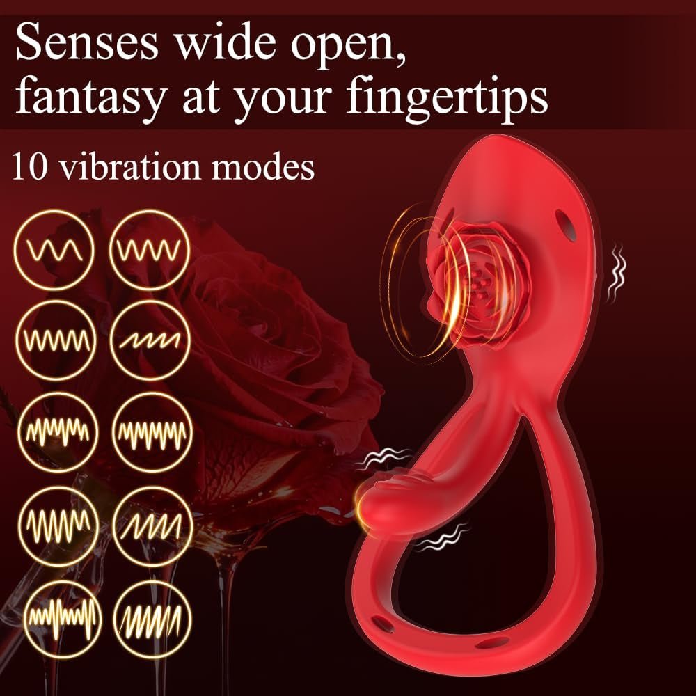 BloomDrive Cock Ring Clit Stimulator G-Spot Wearable 9 Modes