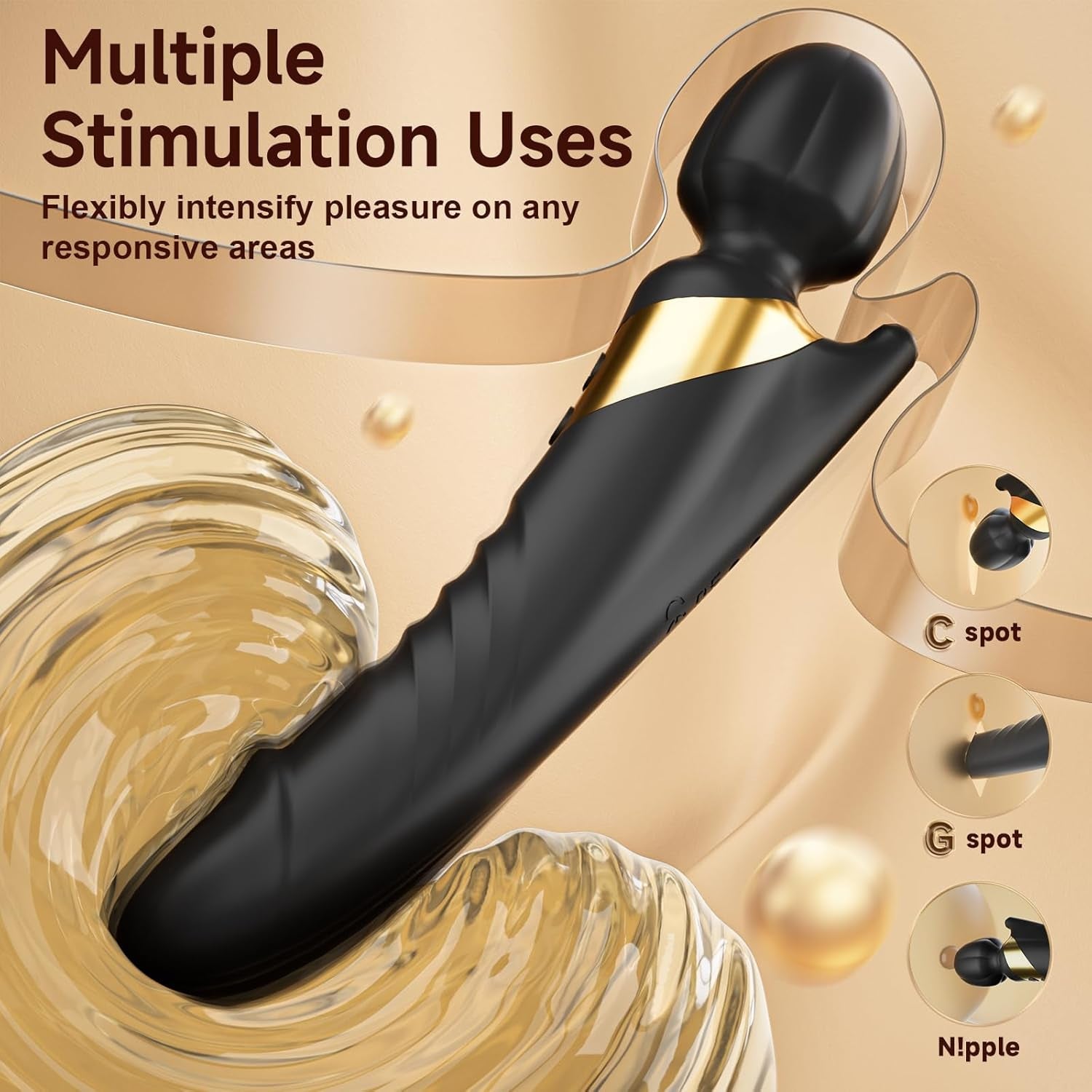 TwinThrive Dual End Wand Vibrator Thrusting Dildo 8+8 Modes