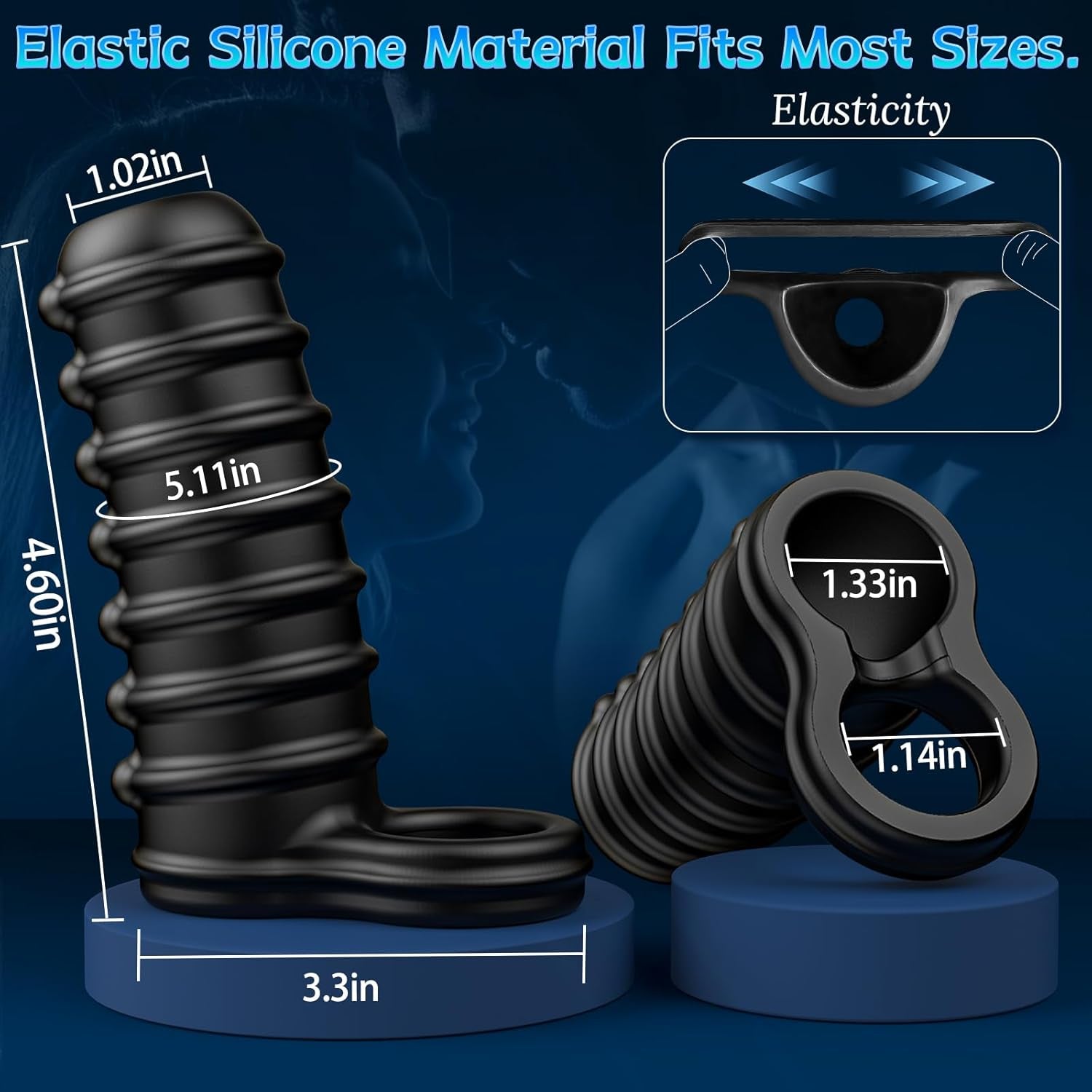 TextureMax Penis Sleeve Girth Enhancer Silicone Ring