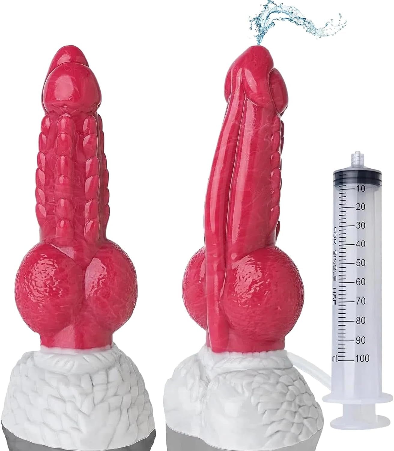 KnotJet 9.5” Squirting Knot Dildo Silicone Suction Cup