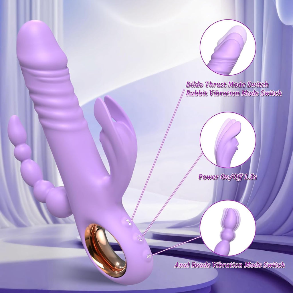 TriVantaX Rabbit Thruster 7 Speeds 7 Modes Waterproof Silicone