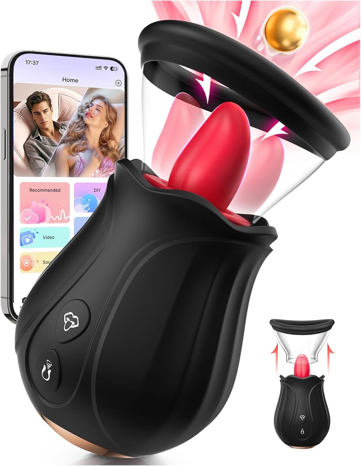 Rosynex AI Rose Vibrator Suction Licking App Control