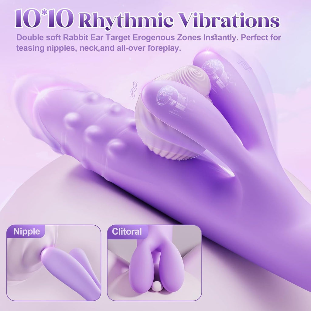 OrbitBead 360° Beads Thrusting Rabbit Vibrator 10 Modes Silicone
