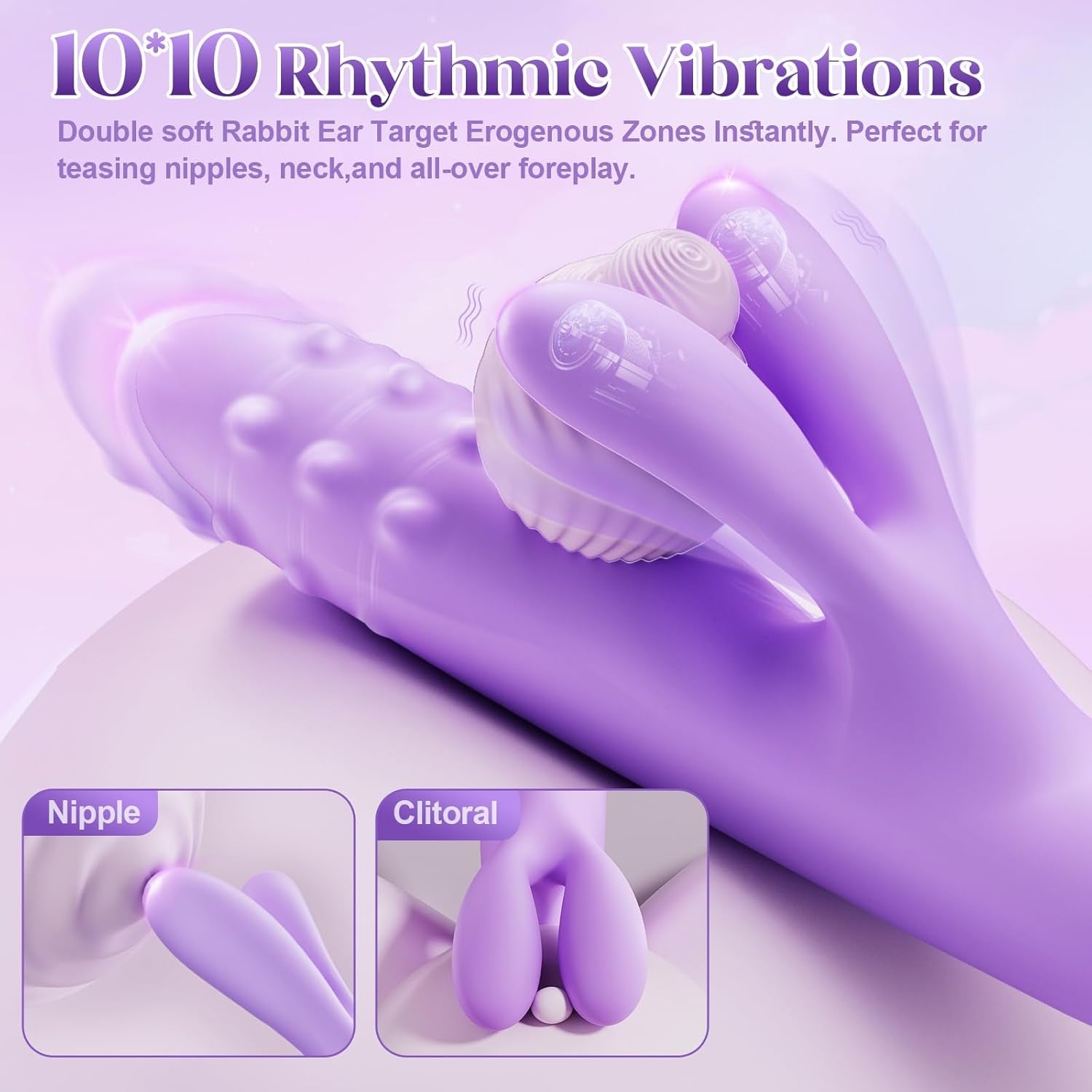 OrbitBead 360° Beads Thrusting Rabbit Vibrator 10 Modes Silicone