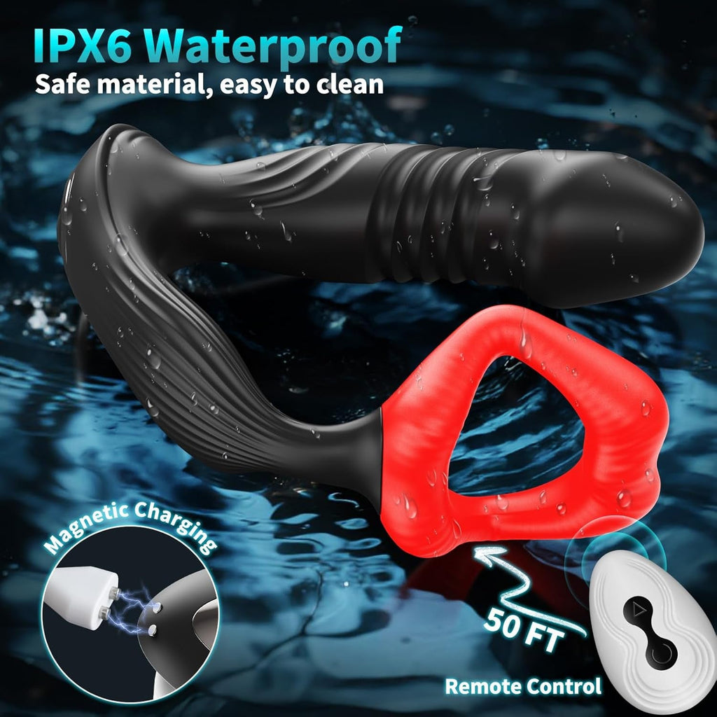 DualThrust Prostate Massager Cock Ring App 9+9 Modes