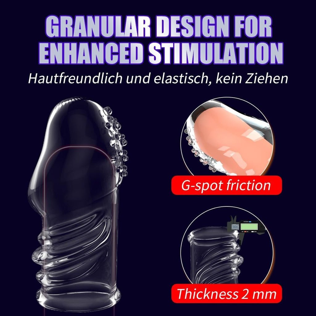 VelyonX Clear Penis Sleeve Set Textured Girth Enhancer