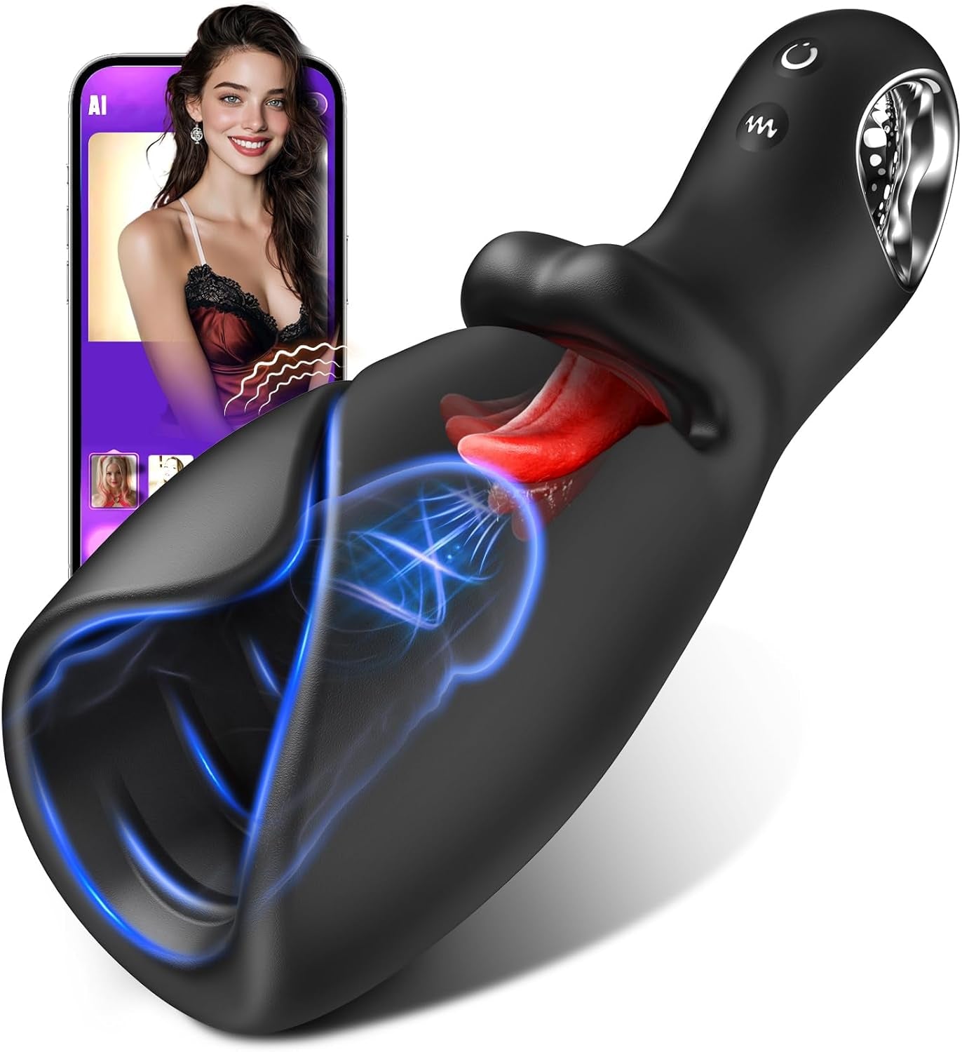 LumiTongue AI Tongue Vibrator Male Masturbator App Control