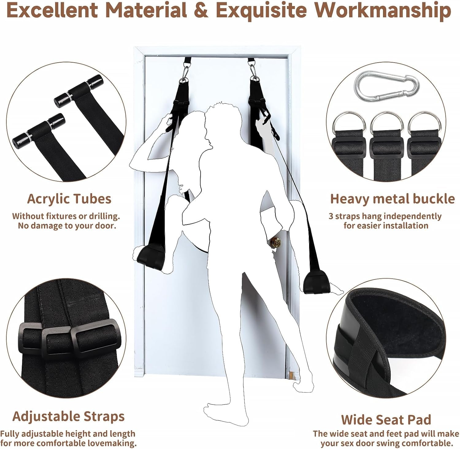 SilvarisX Door Sex Swing with Seat 300lb