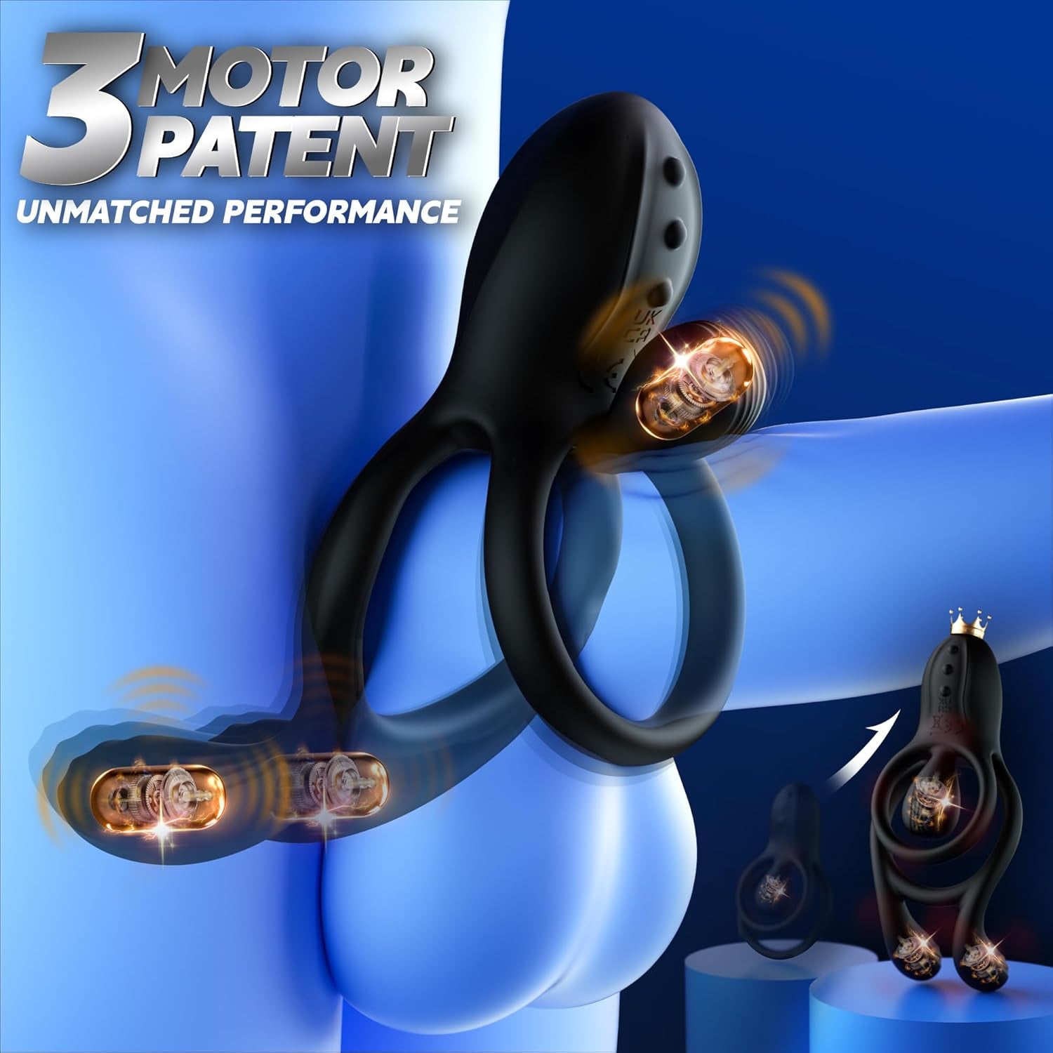 TriPulseX 3 Motor Cock Ring Clit Perineum Stimulator Remote