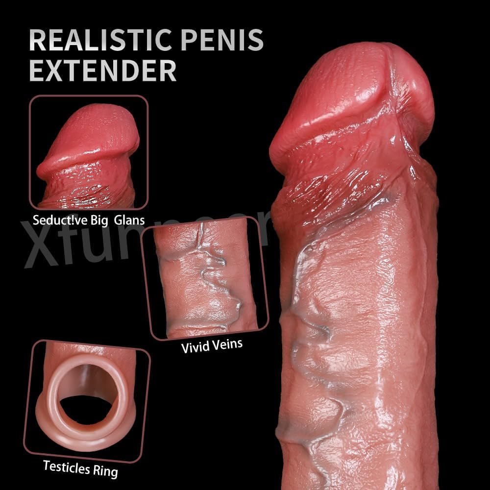 UltraGlans Realistic Penis Sleeve 8” Girth Extender Ring