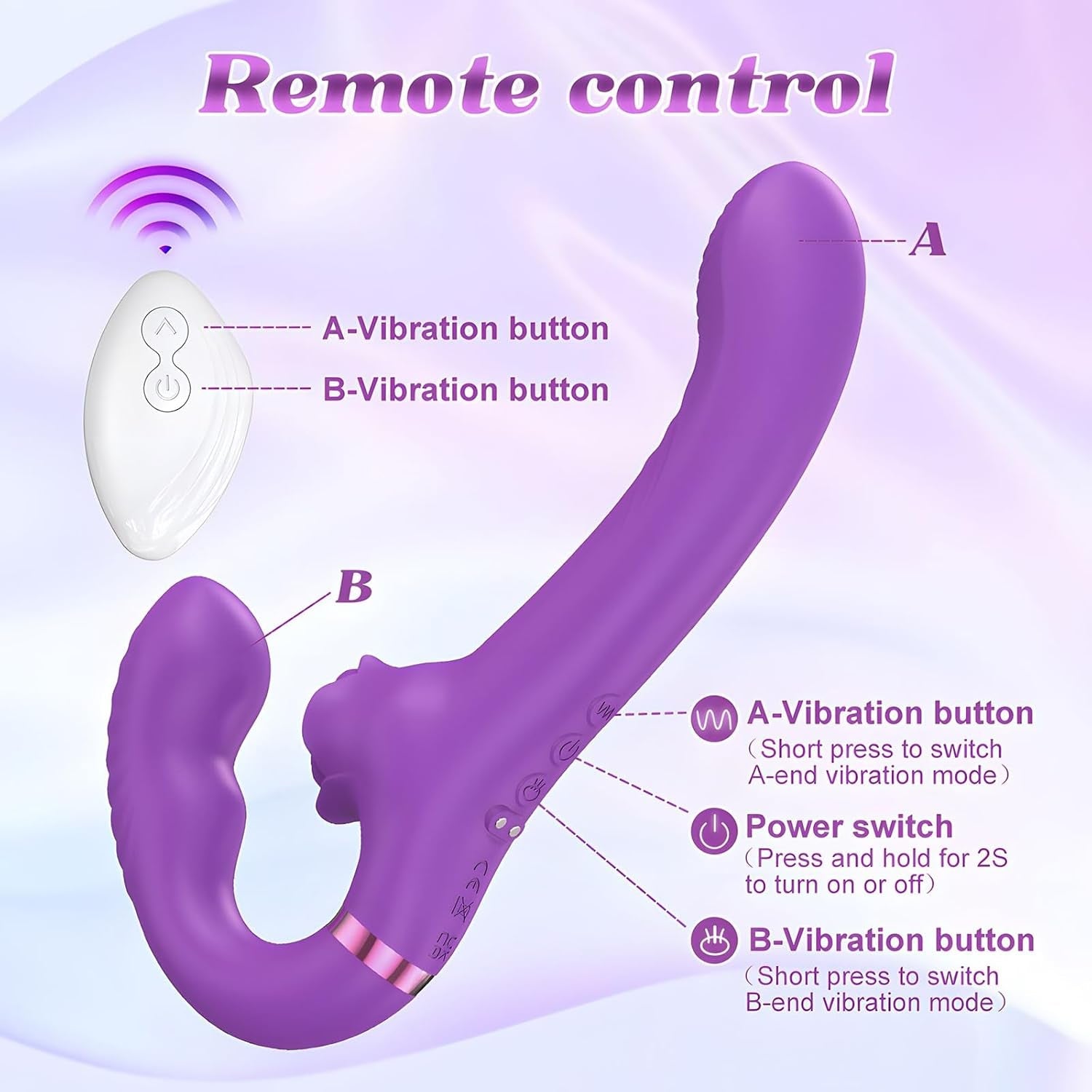 VeloraSync Strapless Strap On Double Ended Vibrator
