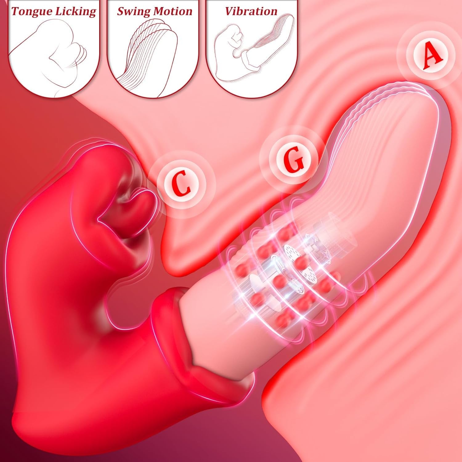 ElyraGlide Tongue Thrust Vibrator 4-in-1 10 Modes G-Spot