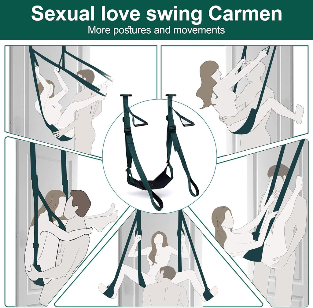 DuoLuxe Premium Door Sex Swing with Dildo & Seat