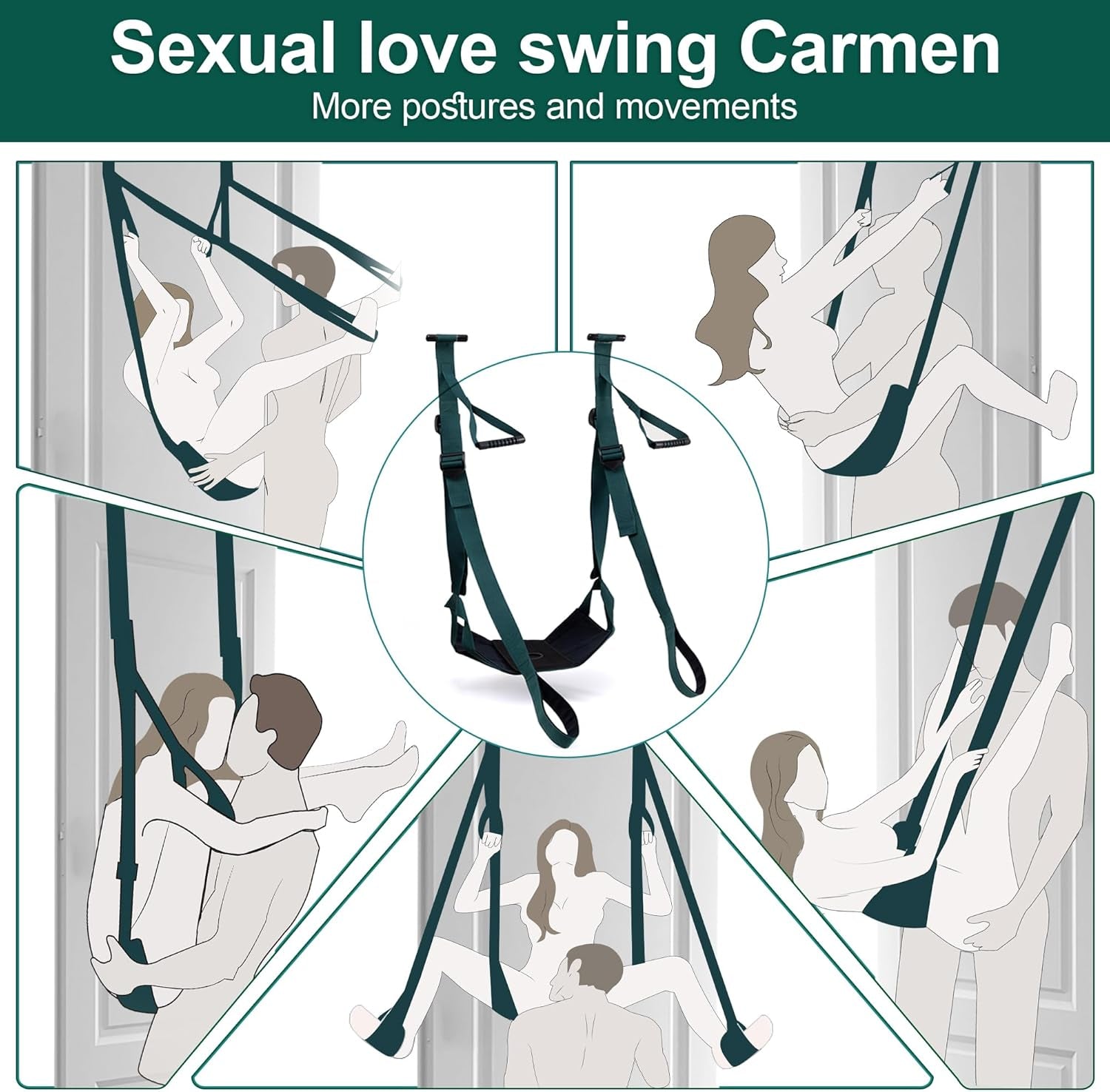 DuoLuxe Premium Door Sex Swing with Dildo & Seat