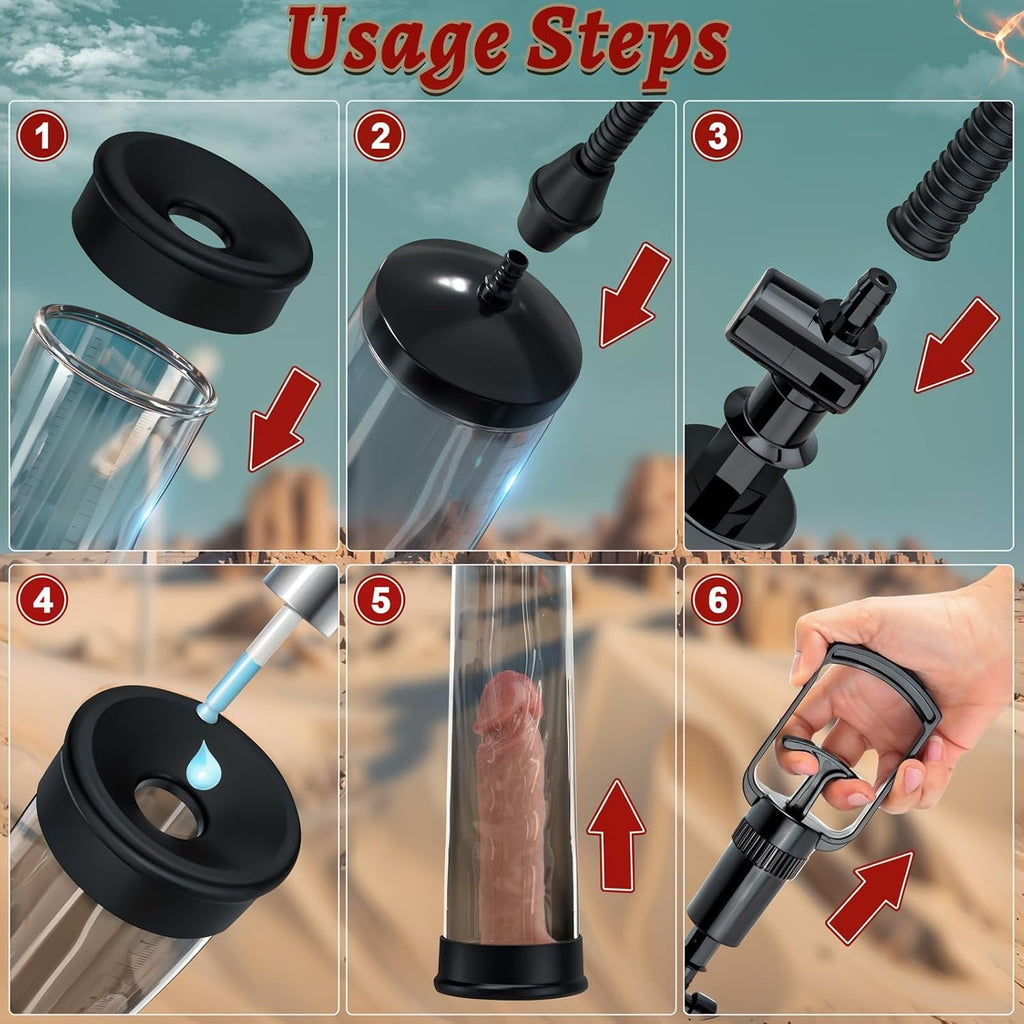 SpanCore Manual Penis Pump 9.5" Tube Realistic Sleeve