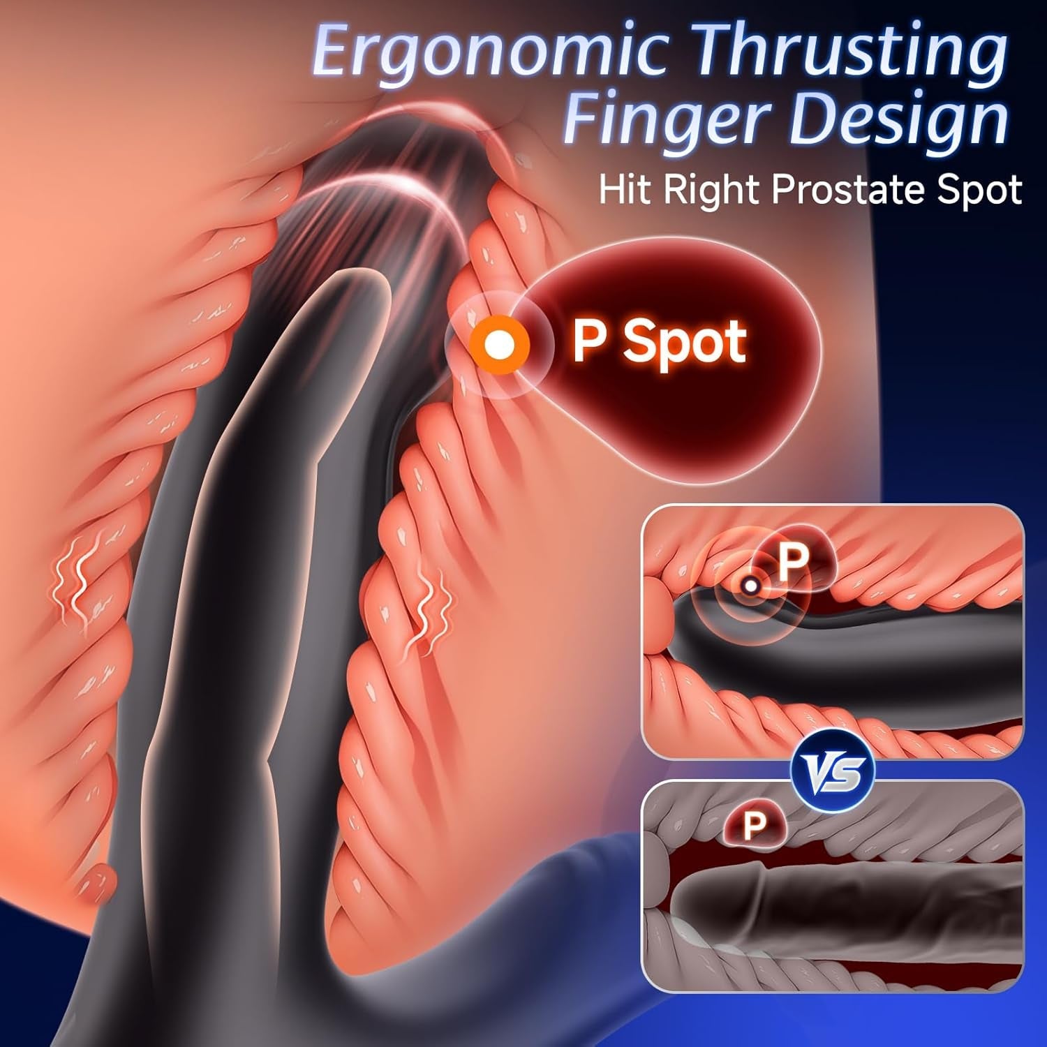 CoreSlide Prostate Massager Cock Ring 9 Modes Thrusting