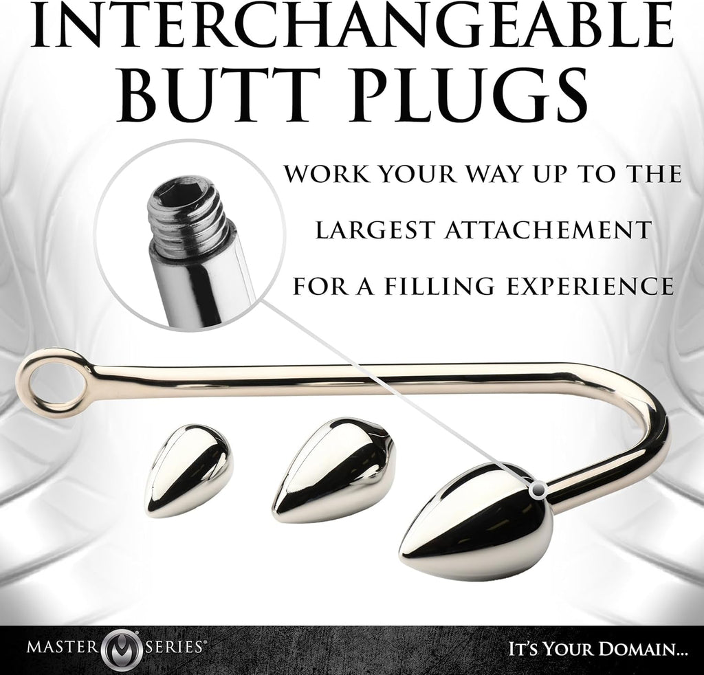 TriSteel Stainless Steel Anal Hook 3 Plug Set