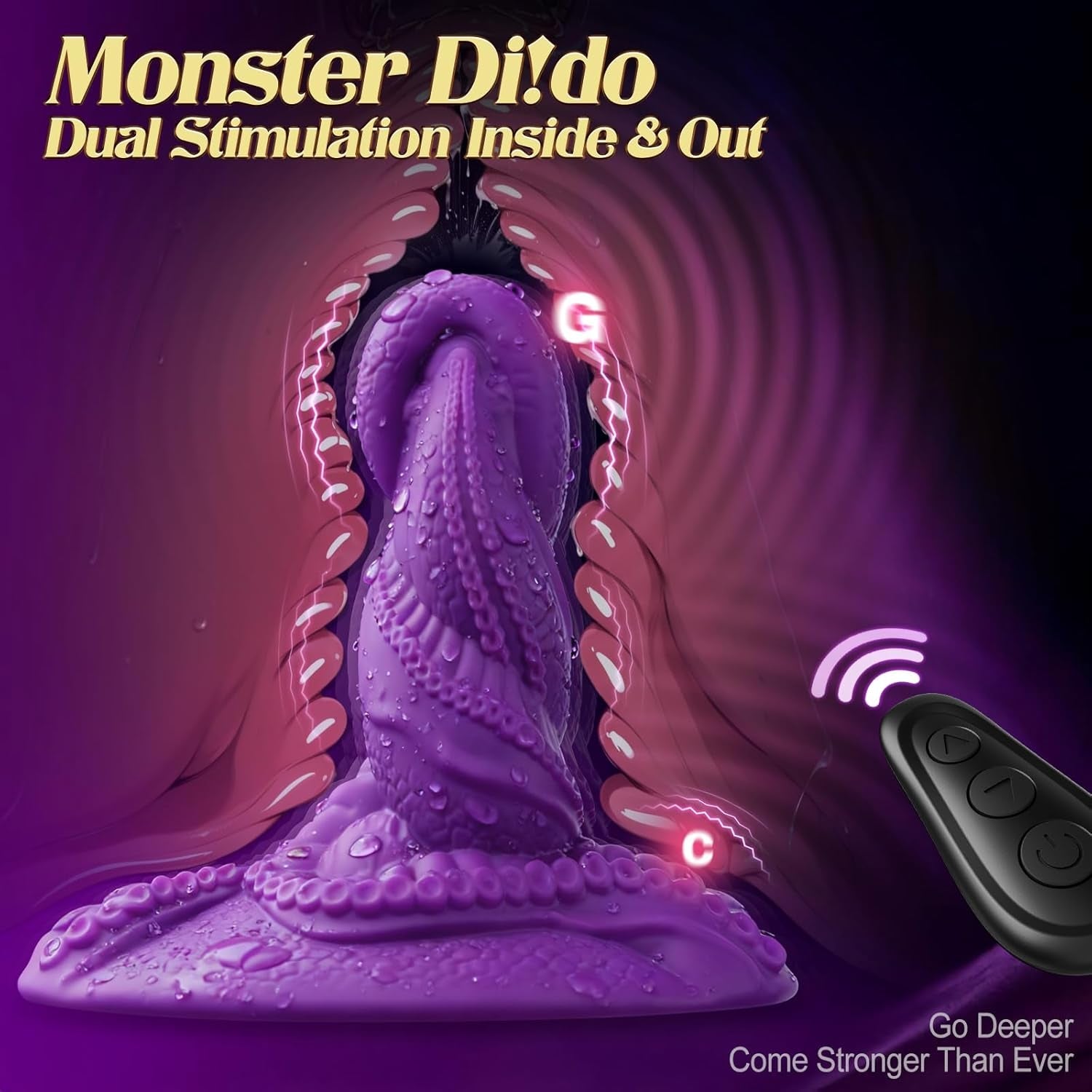 TentaclePulse Tentacle Ride-On Dildo 9x9 Vibration Remote