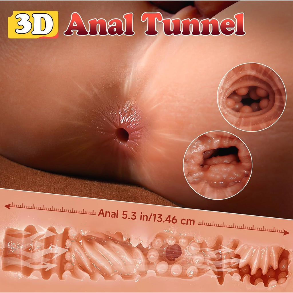 GripBase Male Sex Doll Torso Suction Base 6.9in Dildo