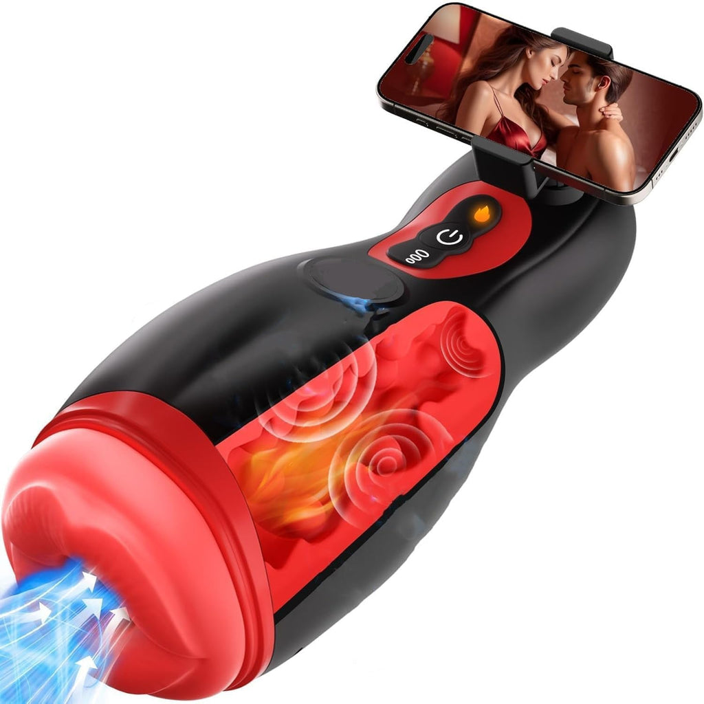 DockSync APP Male Suction Masturbator with Heating & Phone Holder