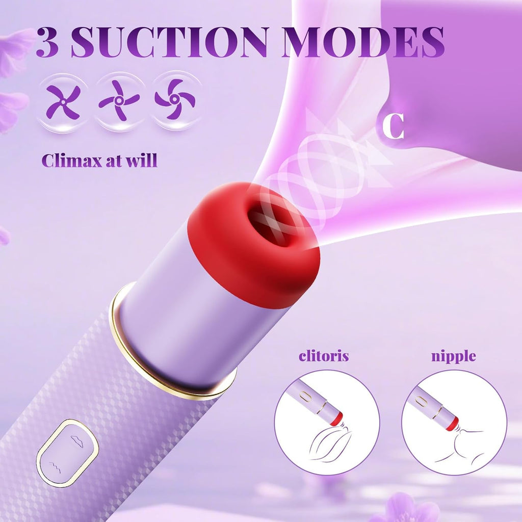 LuxeLip Lipstick Clit Sucker Bullet Vibrator 2-in-1