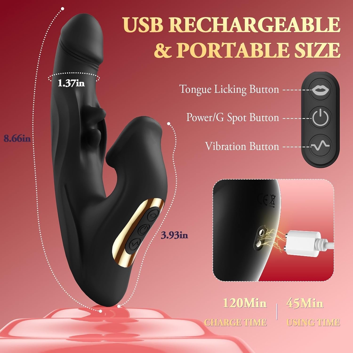ElyraBoost Thrusting Licking Rabbit Vibrator 4-in-1 10 Modes G-Spot