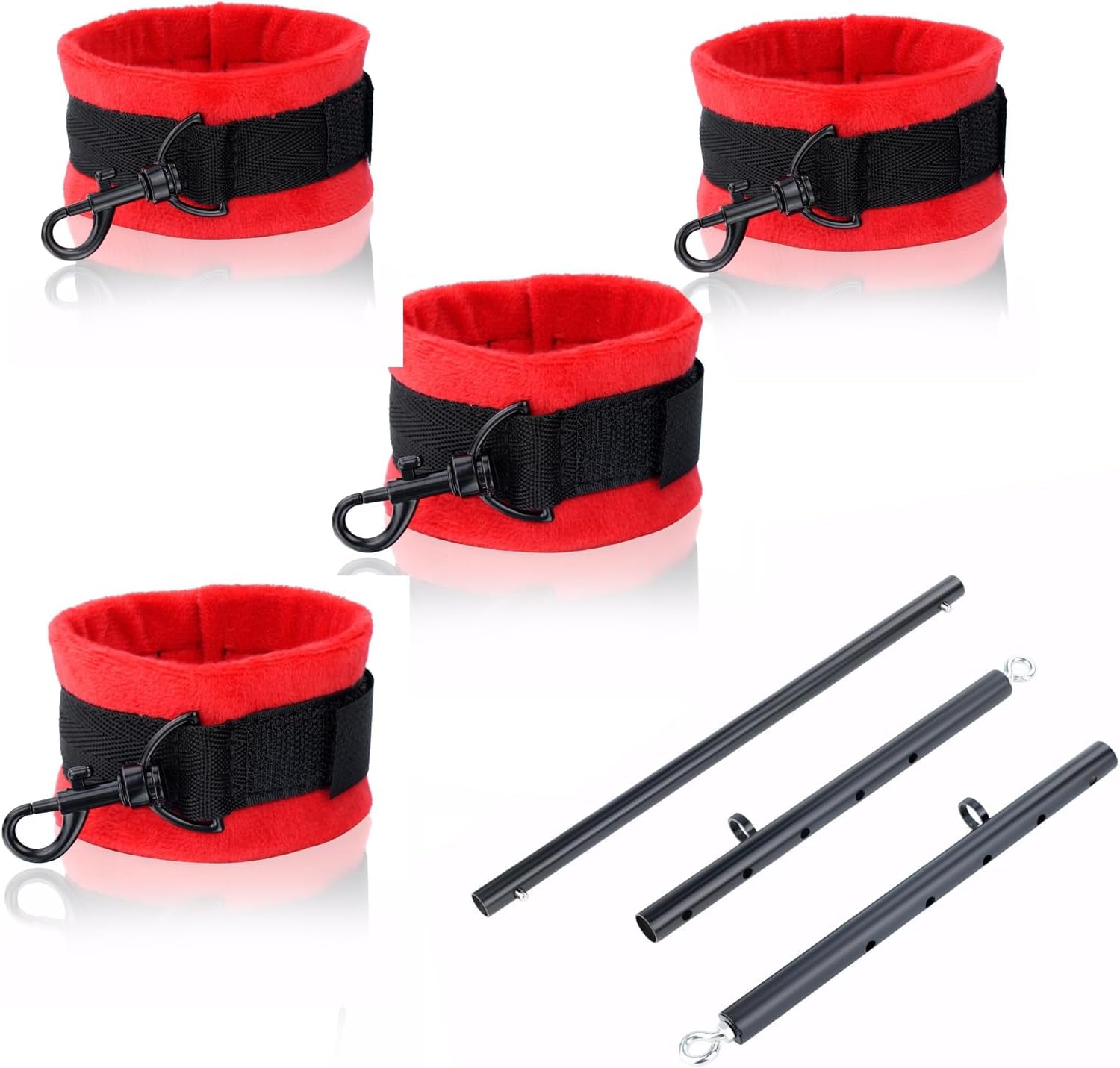 InfernoGrip Bright Red Spreader Bar with Furry Cuffs