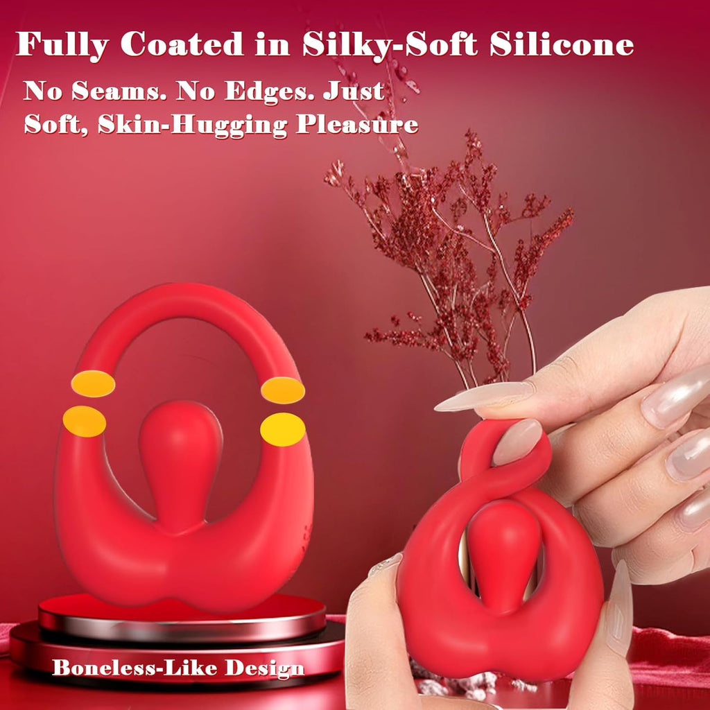 OrbitFlex Adjustable Cock Ring Clit Stimulator App 9 Modes