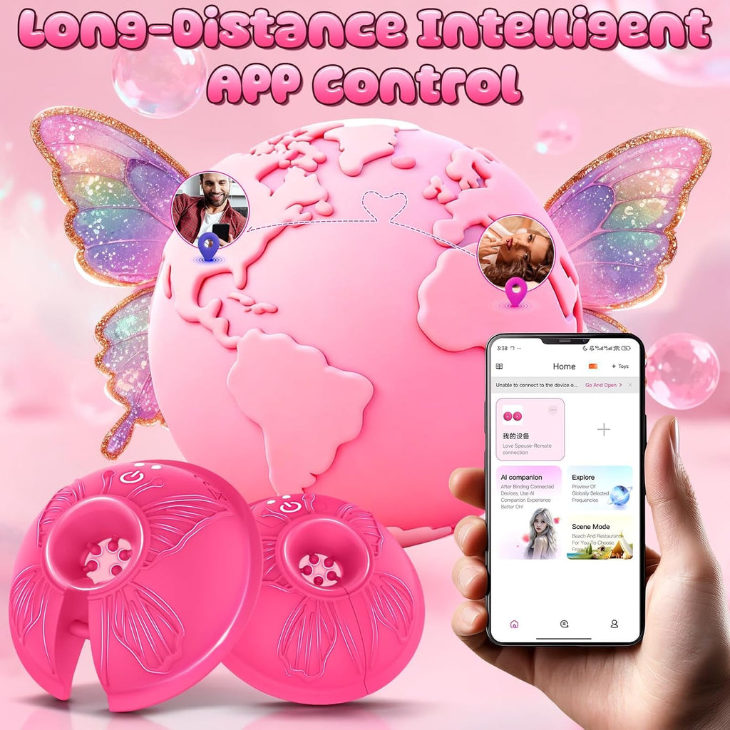 OrbitSyncX App-Control Nipple Ring Vibrators 9 Modes