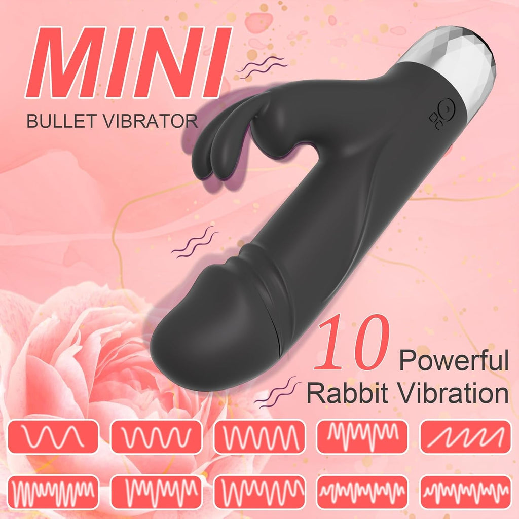 MicroPulse Mini Rabbit Bullet Vibrator 10 Modes Waterproof