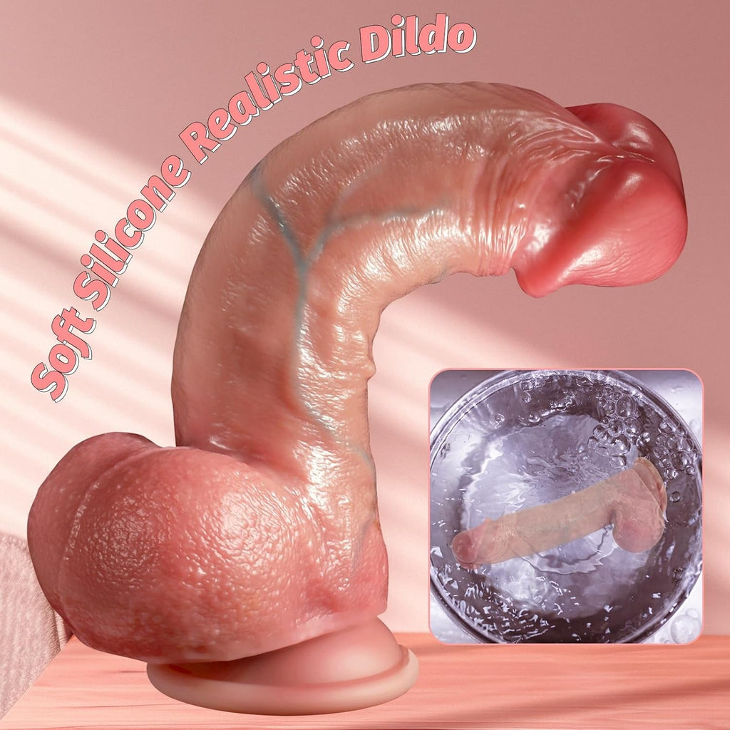 FusionJet 10” Squirting Foreskin Dildo Sliding Skin Suction