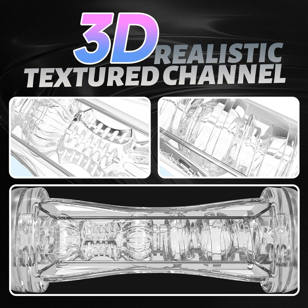 CrystalView Clear Dual Entry Pocket Pussy 9.5" Male Stroker
