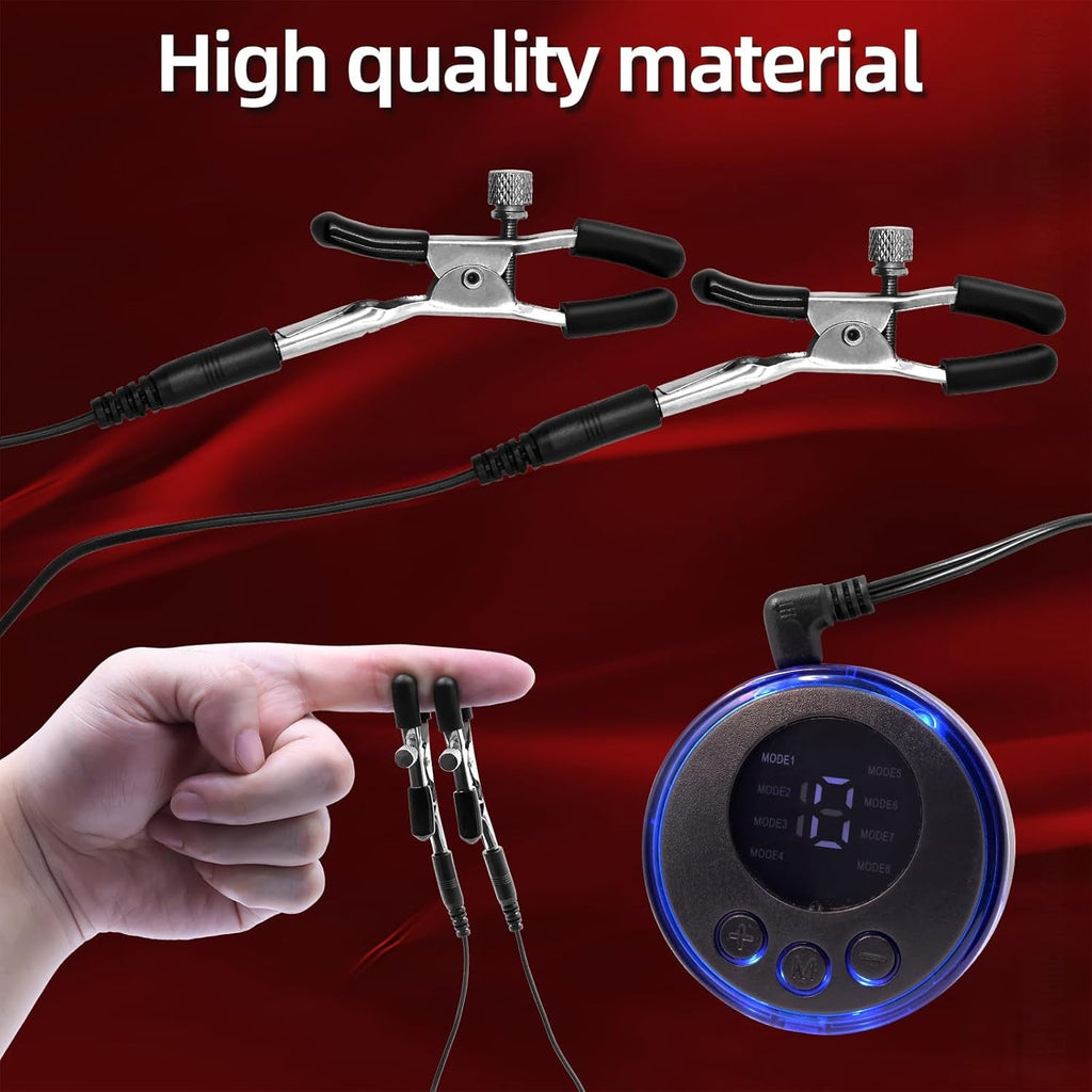 ShockChain Electric Shock Nipple Clamp Chain BDSM Toy