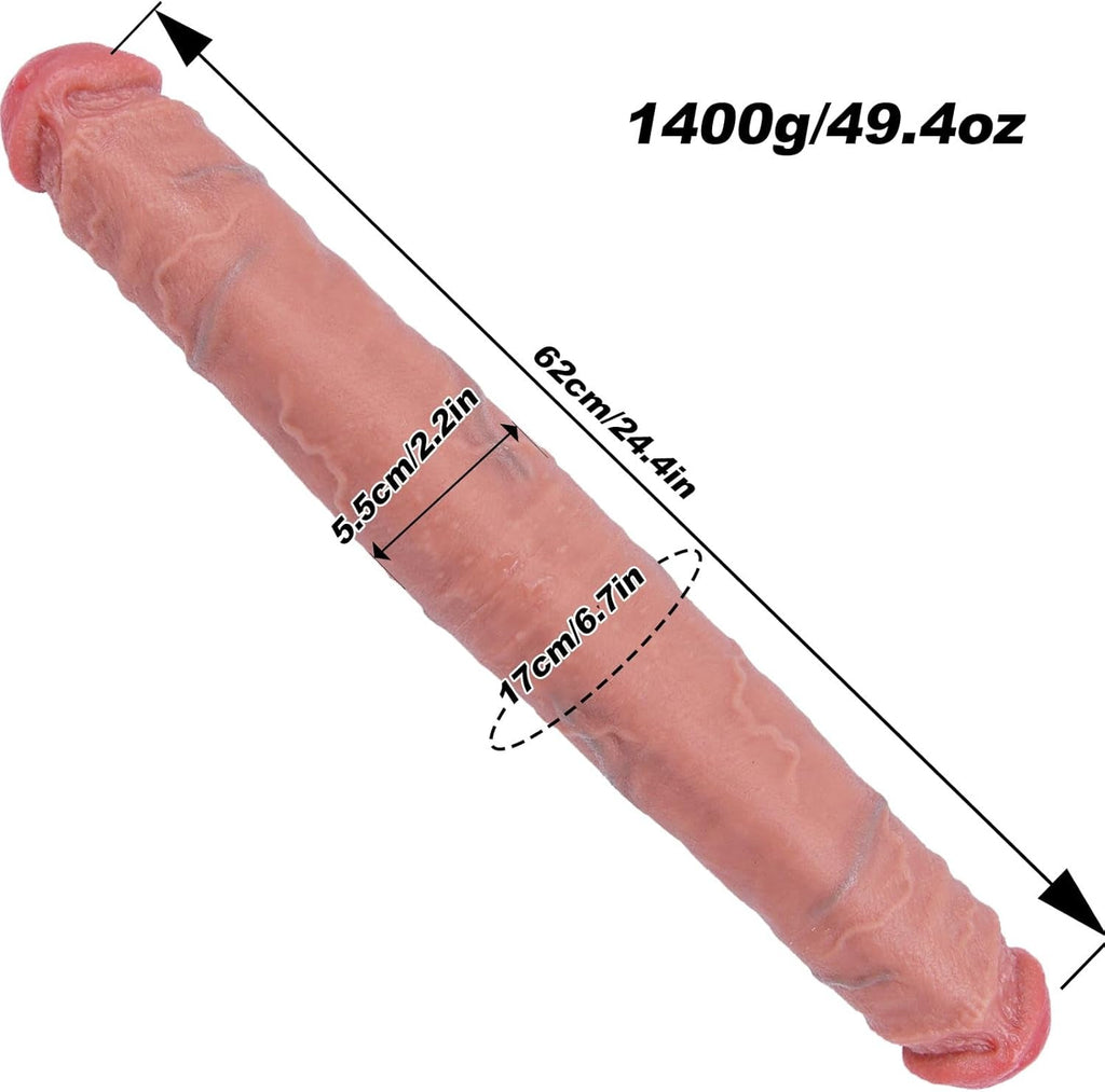 TitanMorph 24.4” XXL Double-Ended Dildo Thick Silicone Toy