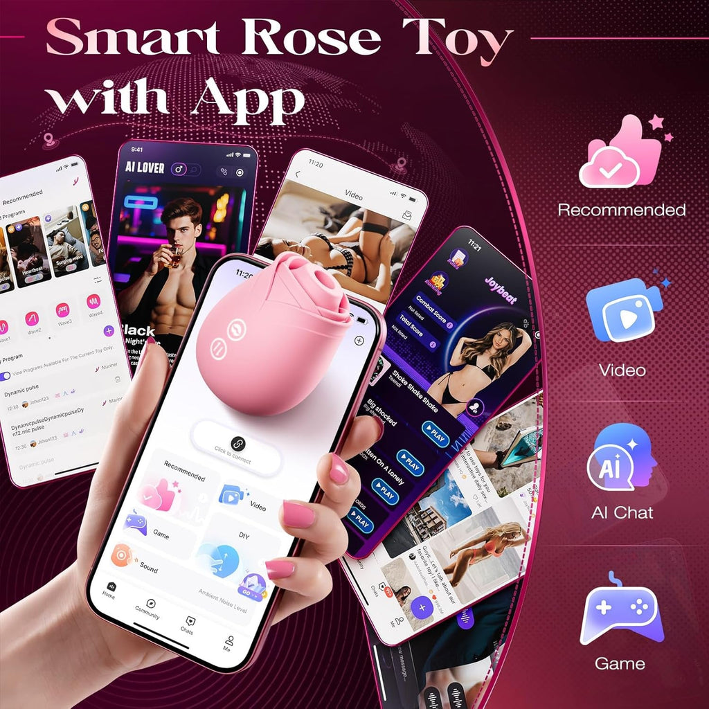 ElyraSync Rose Clit Sucker Wand App Control Waterproof Quiet