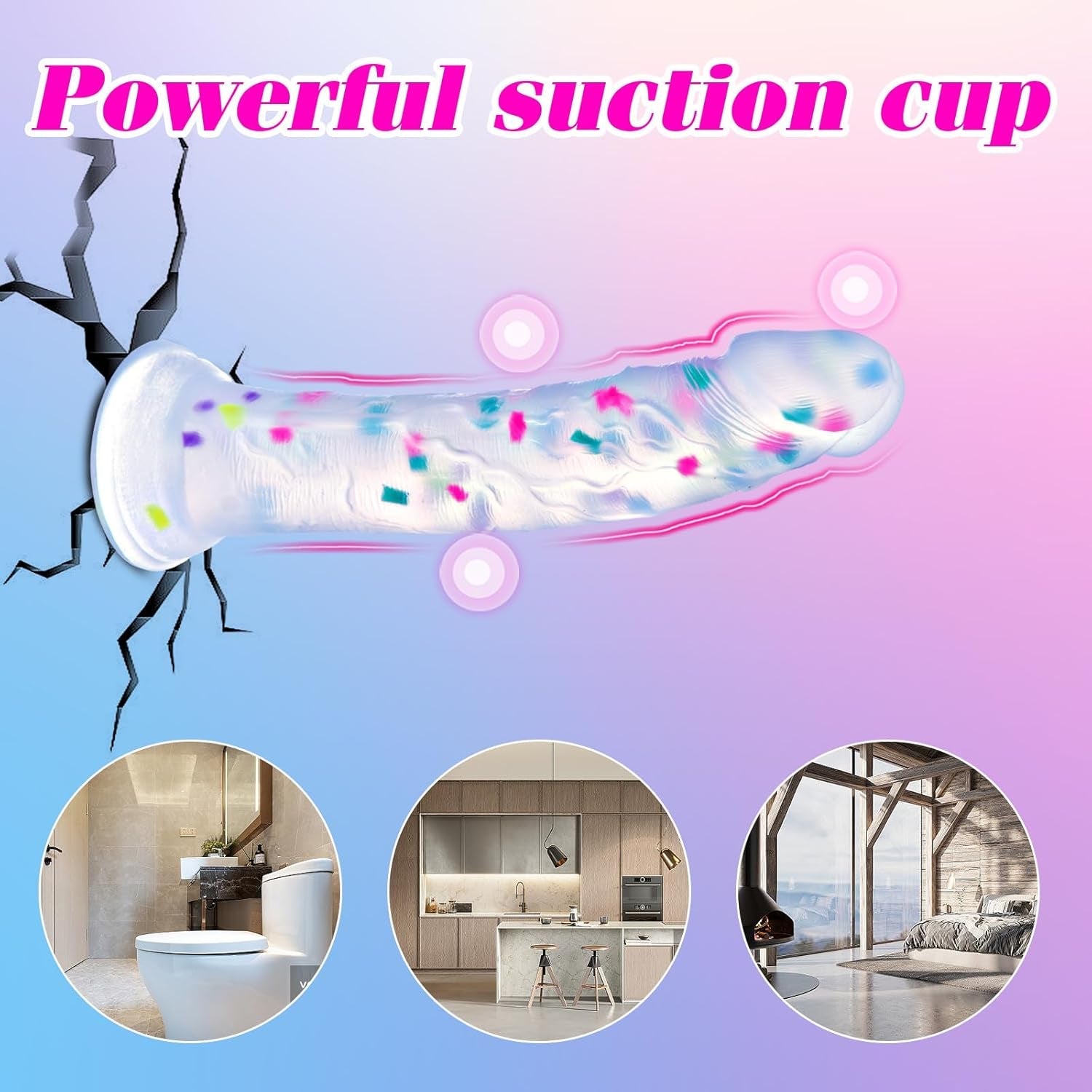 ConfettiLite 6” Slim Silicone Dildo Beginner Suction Cup