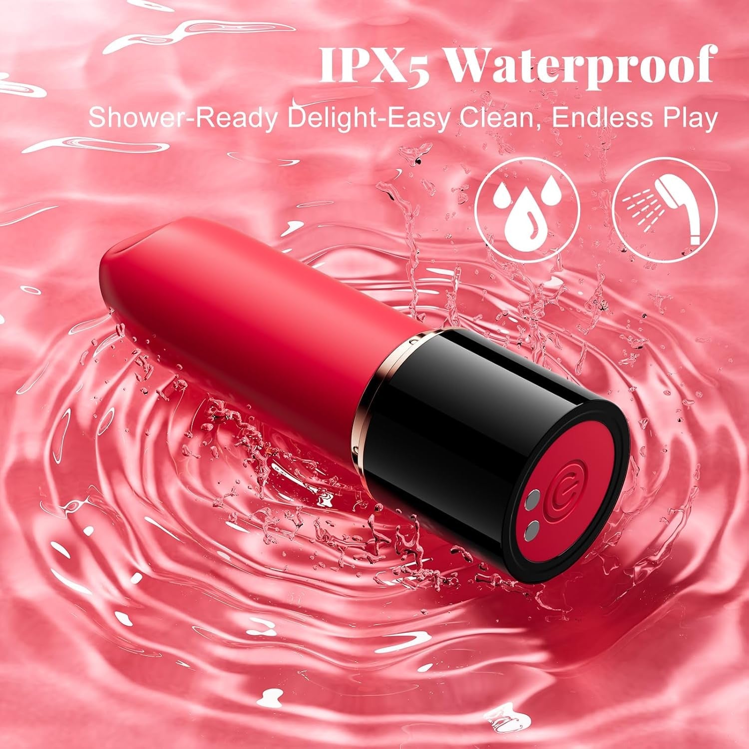 VelvetSwitch Lipstick Vibrator 10 Modes Waterproof Rechargeable