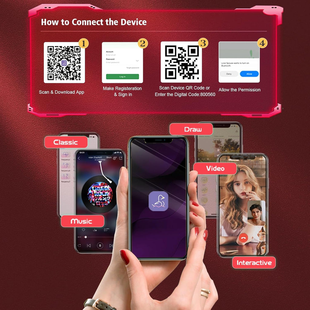 OrbitFlex Adjustable Cock Ring Clit Stimulator App 9 Modes