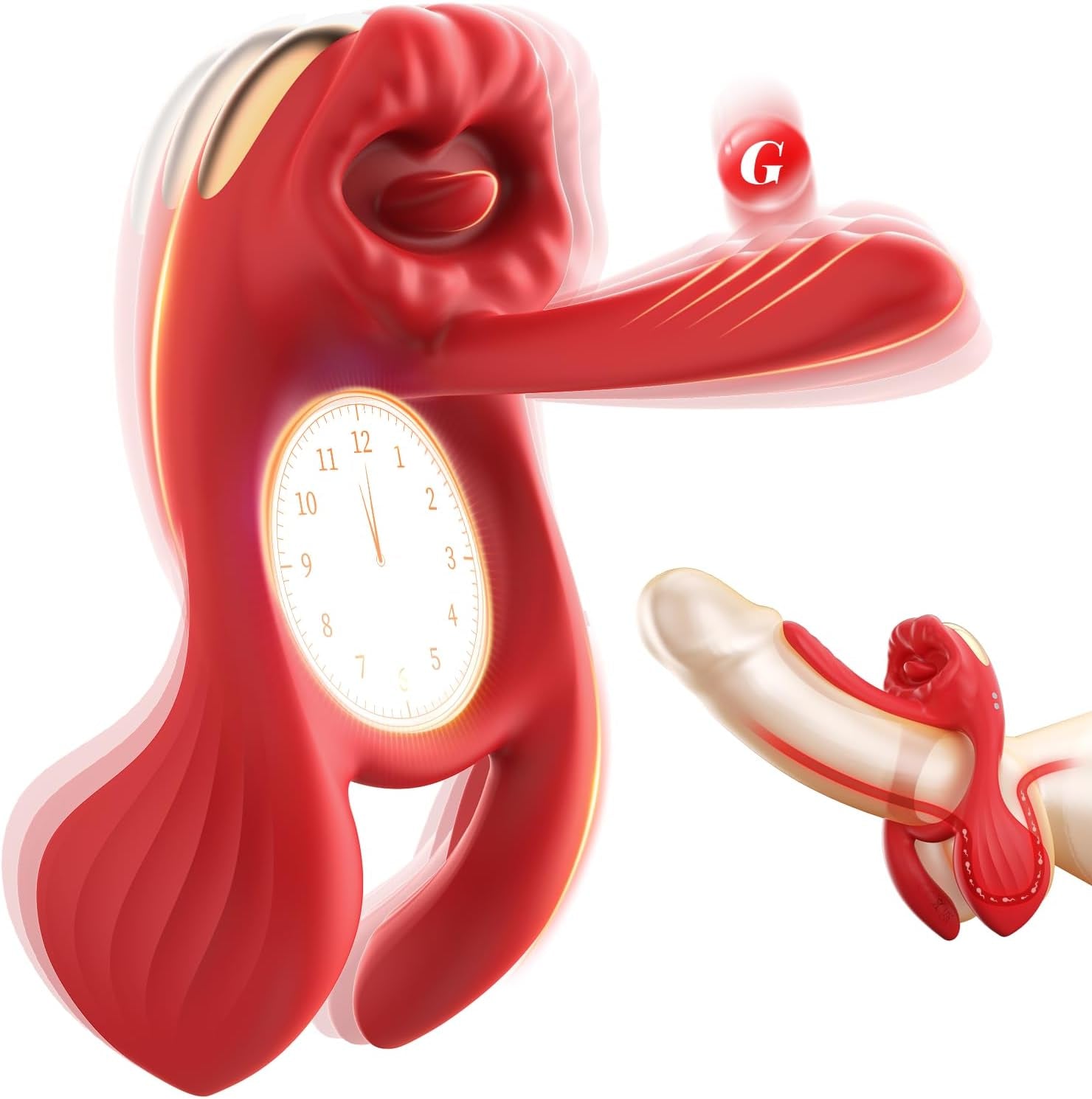 QuadWave 4 Motor Cock Ring Clit Stimulator 7 Modes Silicone