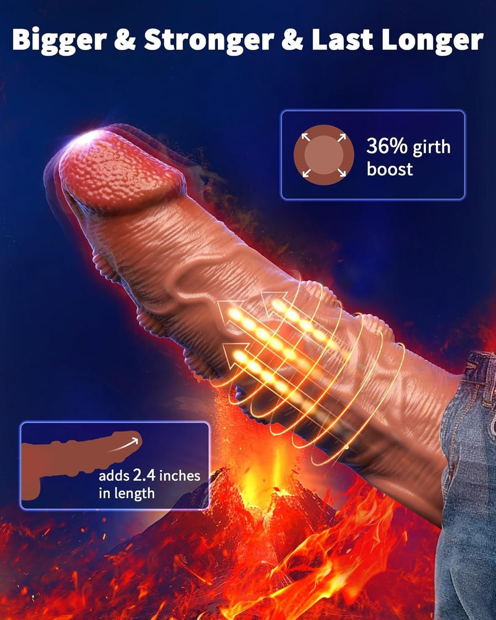 SynexisX App Control Penis Sleeve 10 Modes Silicone Ring