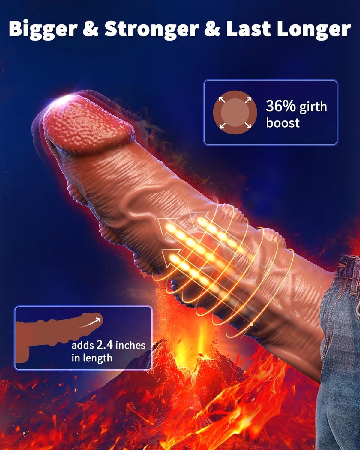 SynexisX App Control Penis Sleeve 10 Modes Silicone Ring
