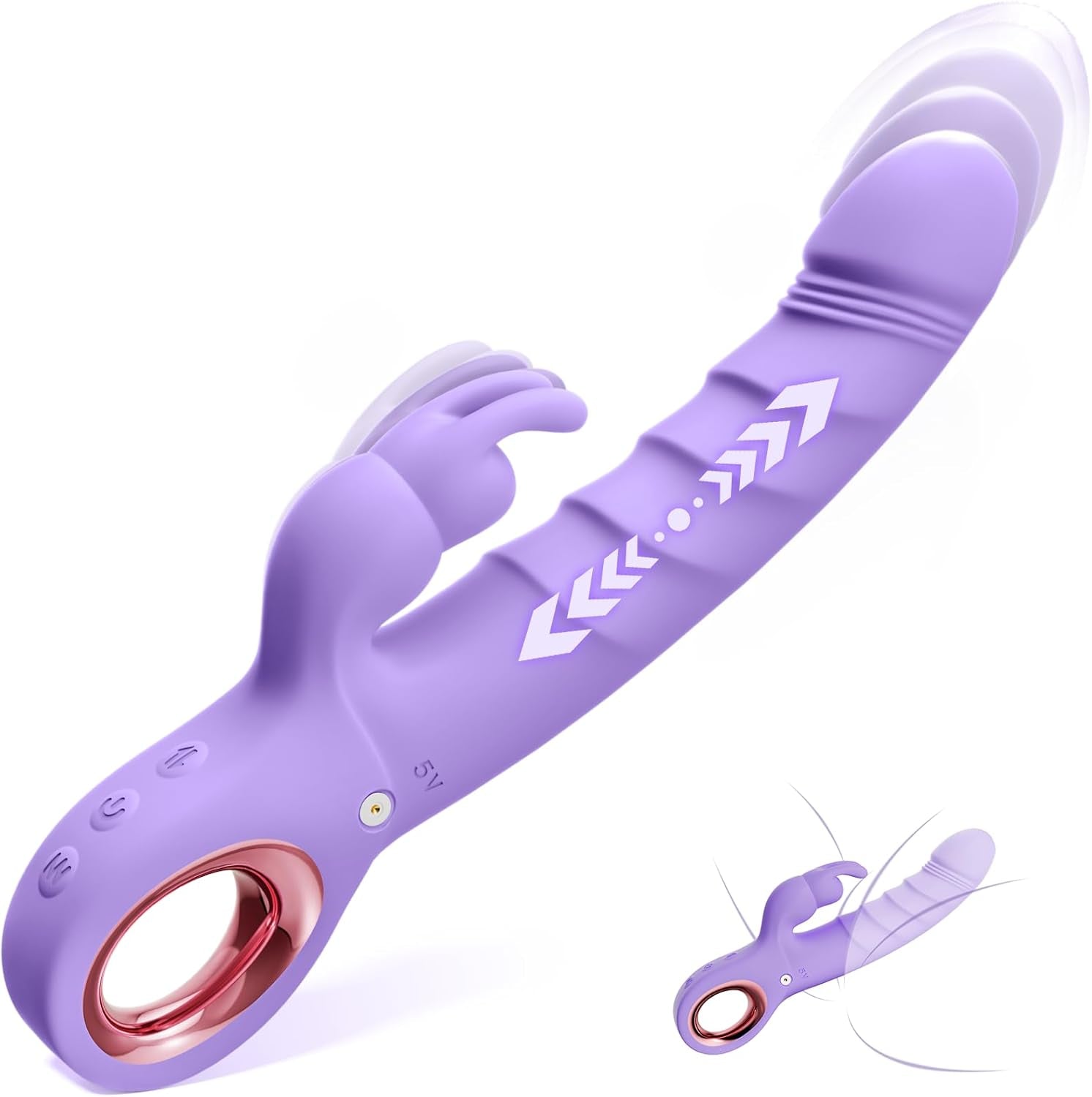 AuralisX Thrusting Rabbit Vibrator 7 Modes 3 Motor Waterproof
