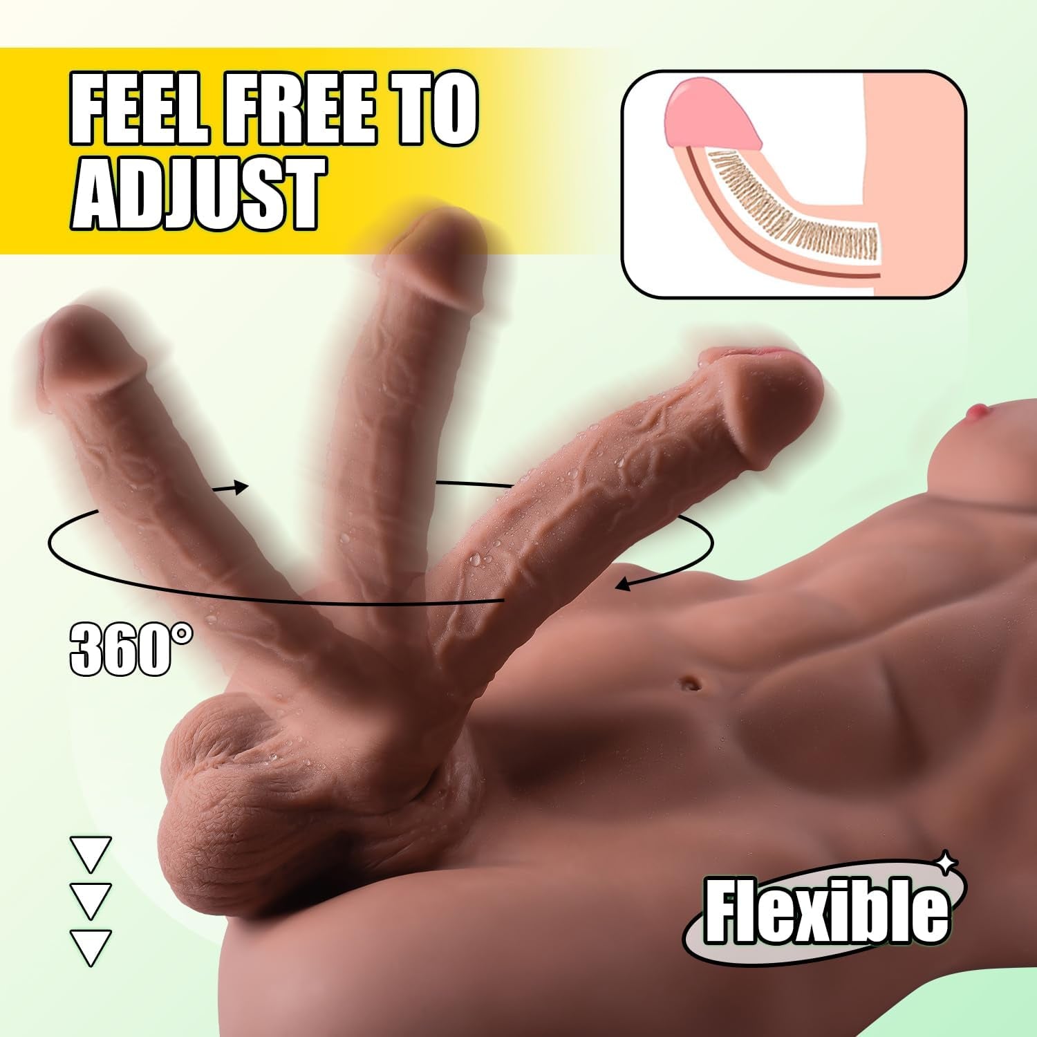PulseDrive Male Sex Doll Torso with Huge Dildo