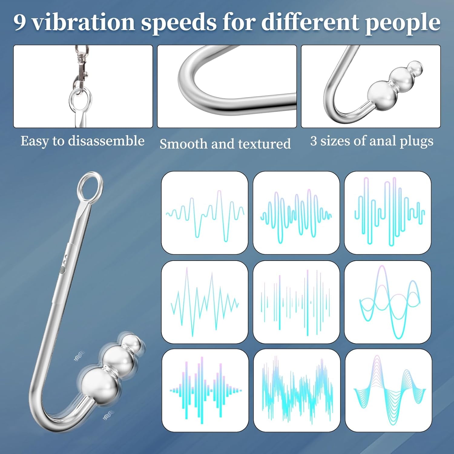 SubVibe Vibrating Anal Hook Neck-Wrist Bondage Kit