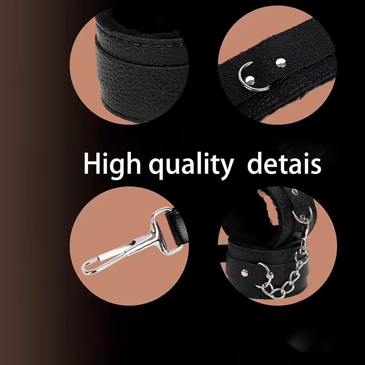 MidnightKink 12PC BDSM Kit Tail Anal Plug Restraints Set