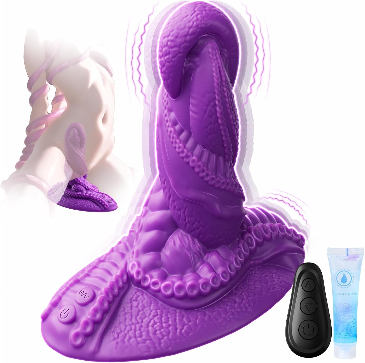 TentaclePulse Tentacle Ride-On Dildo 9x9 Vibration Remote