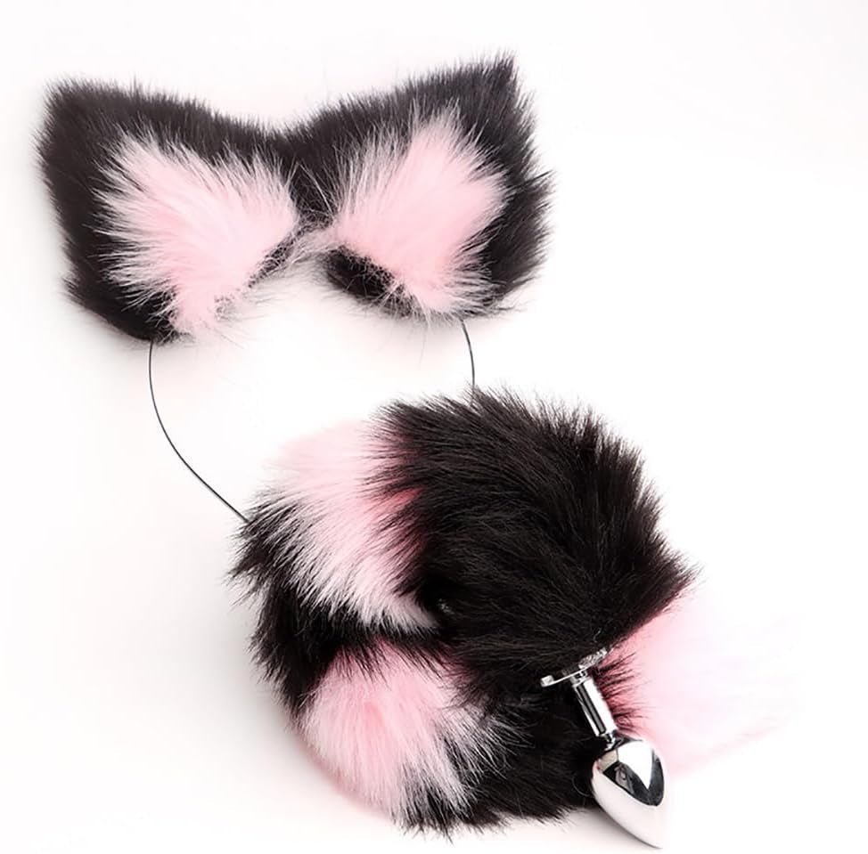 KittyKink Fox Tail Anal Plug Cosplay Set Ears Choker