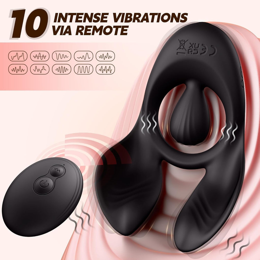 TriZone 3 Motor Cock Ring Clit Testicle Stimulator Remote