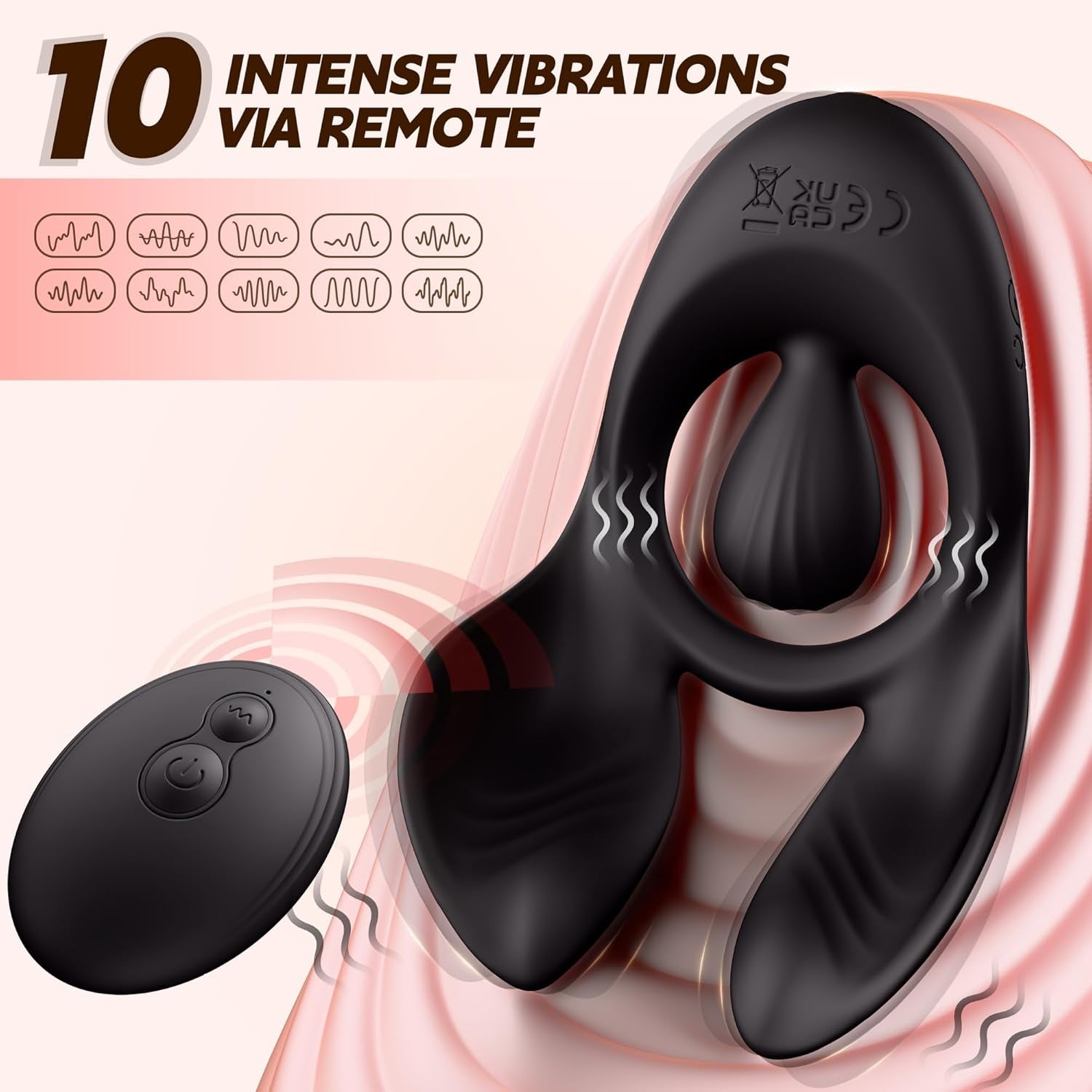 TriZone 3 Motor Cock Ring Clit Testicle Stimulator Remote
